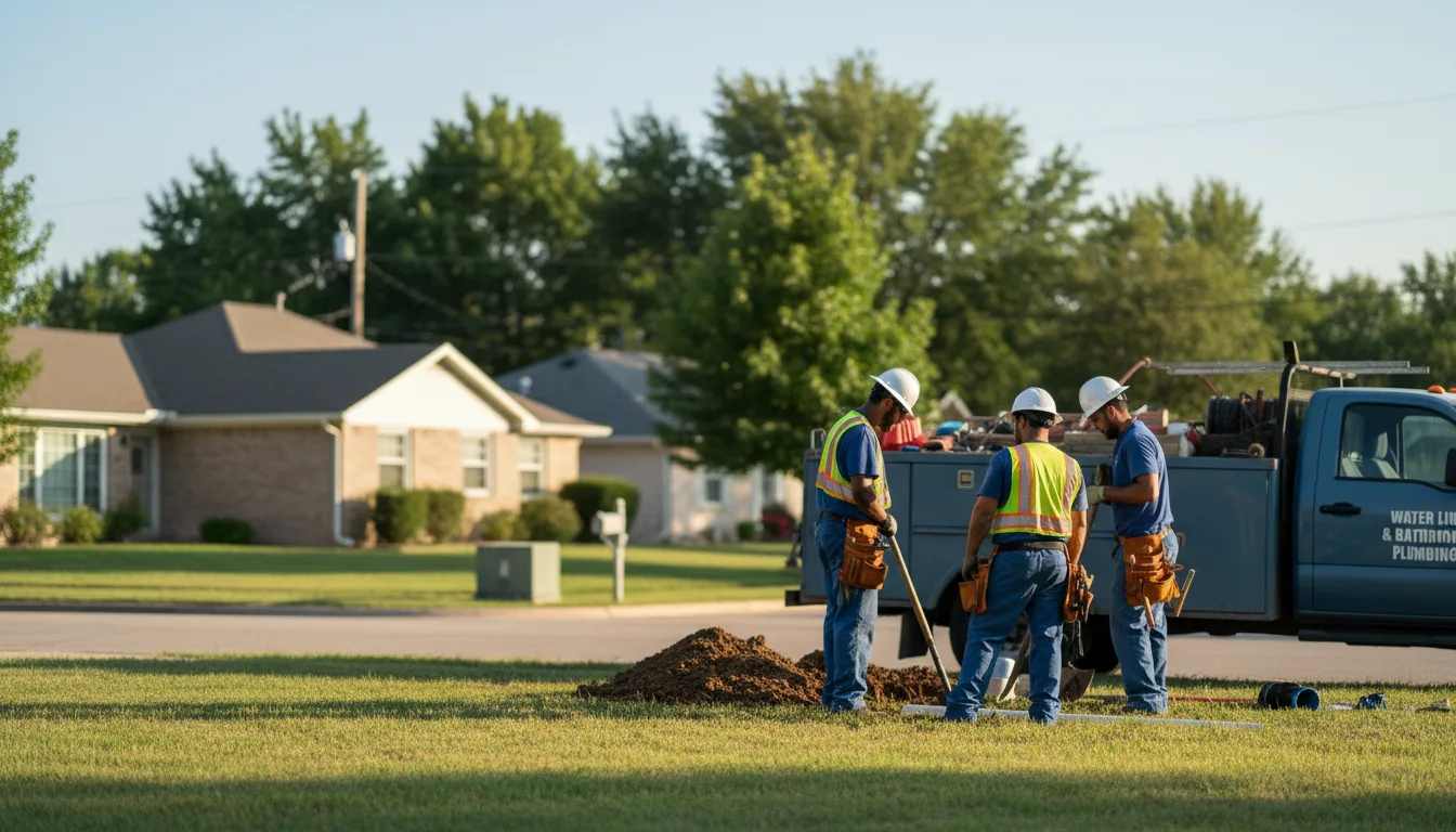 Residential water line and bathroom plumbing service in Riesel, TX